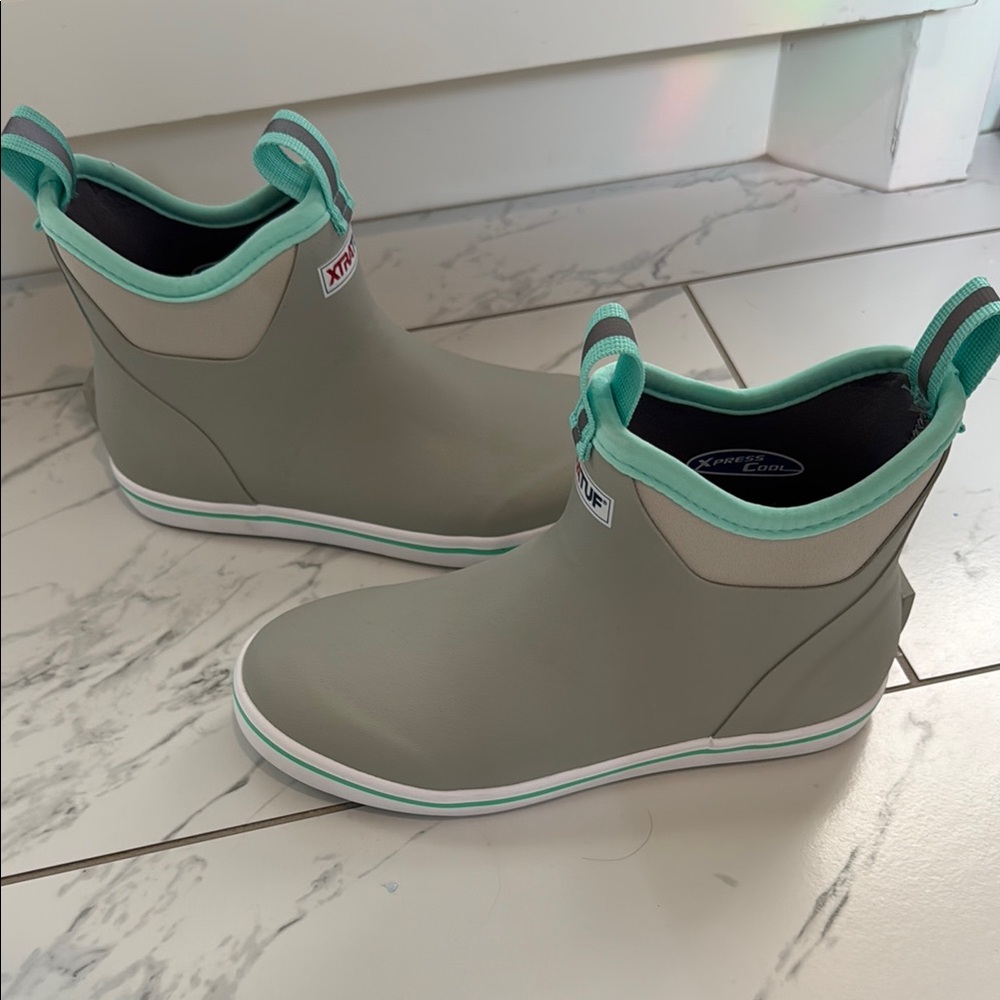 Women's Gray and Teal XtraTuf Boots